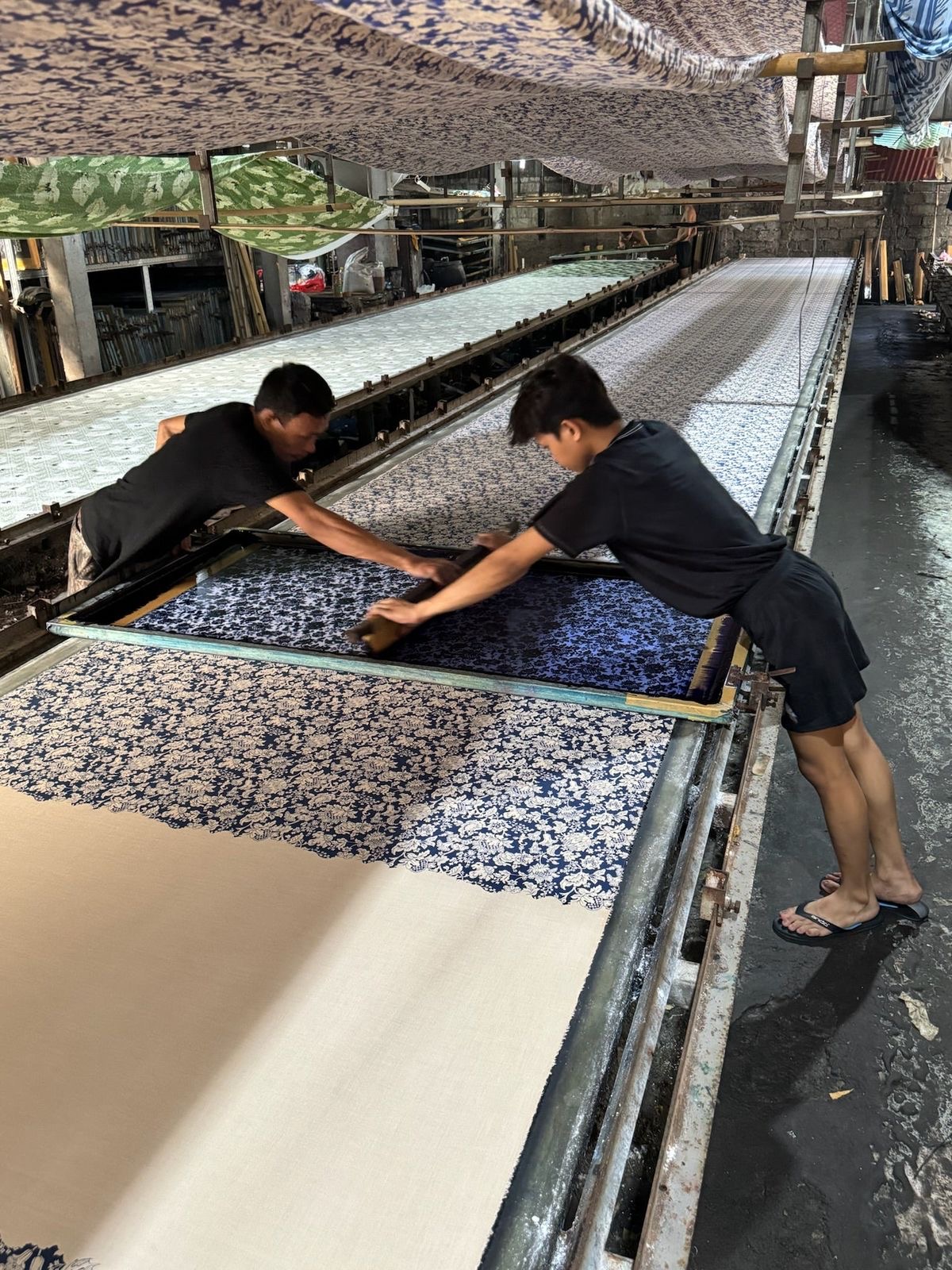 Printed fabric being made in our Jaipur workshop